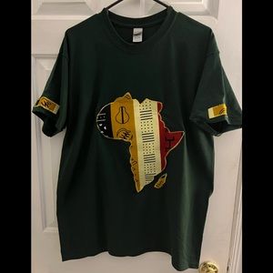 T-Shirt accented with Afrocentric fabric